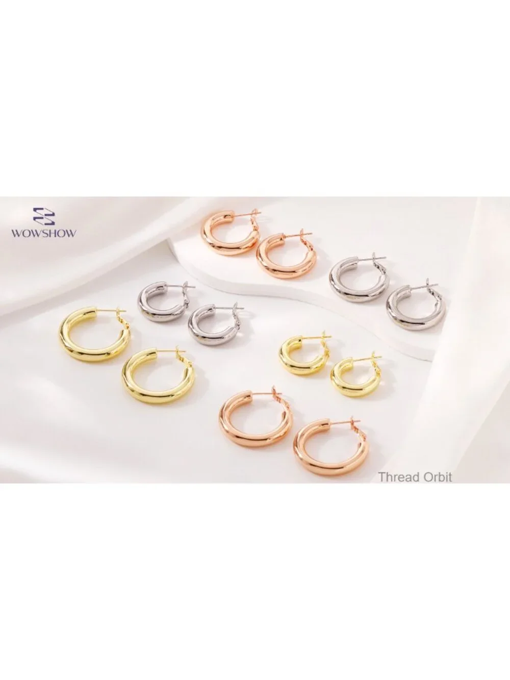 Chunky Gold Hoop Earrings 14K Gold Plated Hollow Tube Lightweight